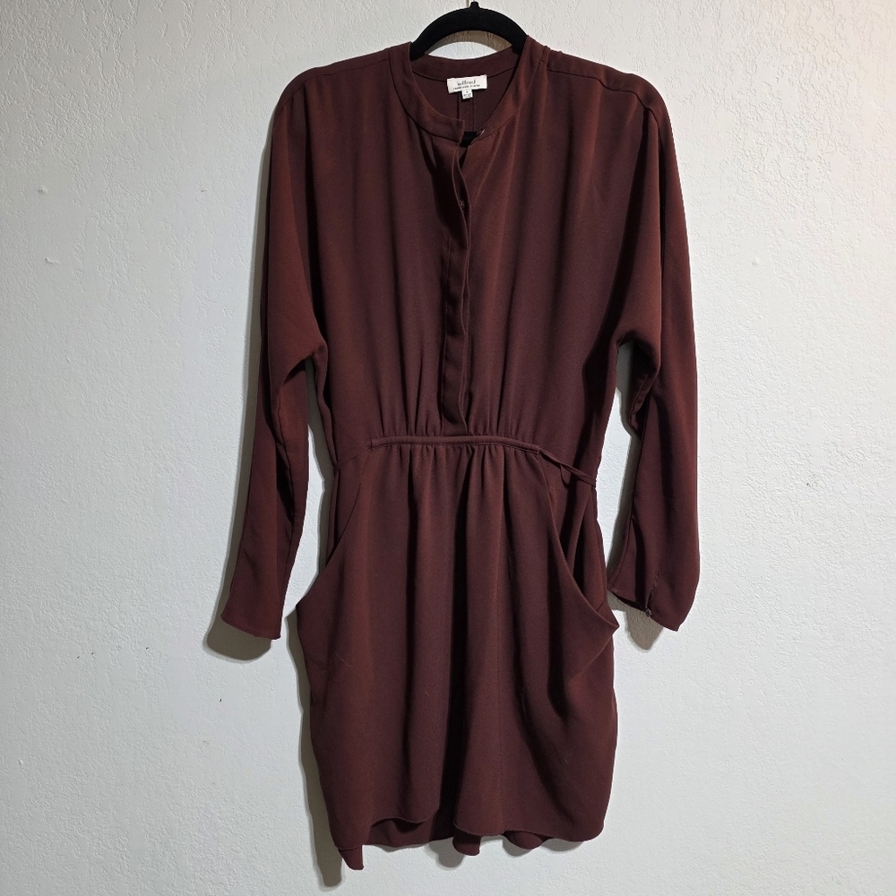 EUC ARITZIA WILFRED BURGUNDY TIE WAIST DRESS SZ 4
